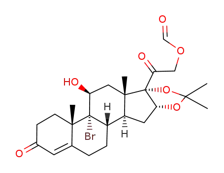 9-bromo-11β-hydroxy-16α,17-(isopropylidenedioxy)-3,20-dioxopregn-4-en-21-yl formate