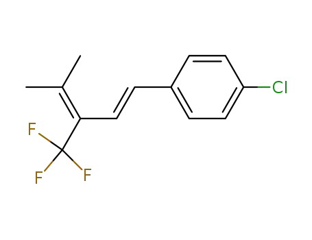 Molecular Structure of 113965-54-1 (Benzene, 1-chloro-4-[4-methyl-3-(trifluoromethyl)-1,3-pentadienyl]-, (E)-)