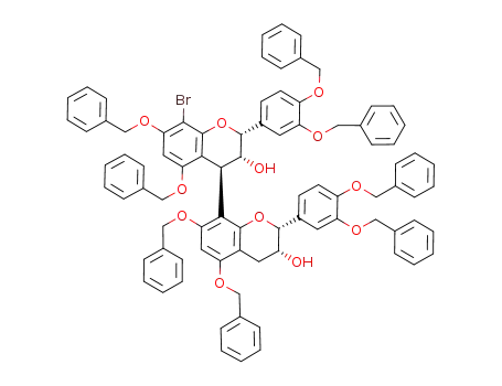 Molecular Structure of 442626-19-9 (3',4',5,7-tetra-O-benzyl-8-bromoepicatechin-4β,8-(3',4',5,7-tetra-O-benzylepicatechin))