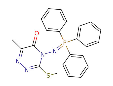 Molecular Structure of 109107-00-8 (1,2,4-Triazin-5(4H)-one,
6-methyl-3-(methylthio)-4-[(triphenylphosphoranylidene)amino]-)