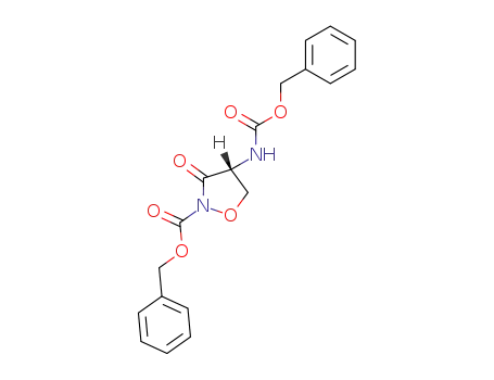 Molecular Structure of 32296-75-6 ((<i>R</i>)-4-benzyloxycarbonylamino-3-oxo-isoxazolidine-2-carboxylic acid benzyl ester)