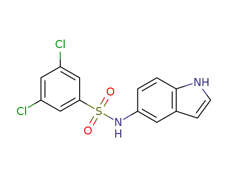 Molecular Structure of 1049021-54-6 (3,5-dichloro-N-(1H-indol-5-yl)-phenylsulphonamide)
