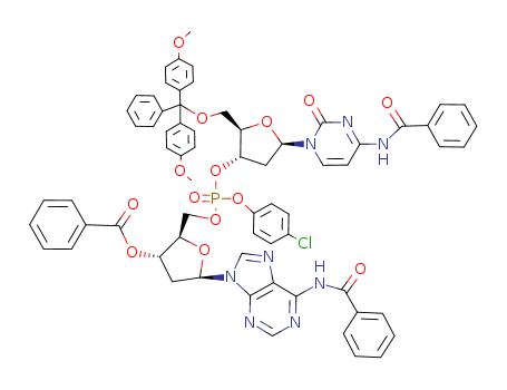 Adenosine,N-benzoyl-5'-O-[bis(4-methoxyphenyl)phenylmethyl]-P-(4-chlorophenyl)-2'-deoxycytidylyl-(3'&reg;5')-N-benzoyl-2'-deoxy-,3'-benzoate (9CI)
