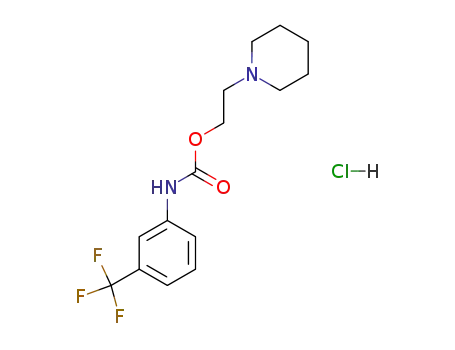 Molecular Structure of 117855-64-8 ((3-Trifluoromethyl-phenyl)-carbamic acid 2-piperidin-1-yl-ethyl ester; hydrochloride)