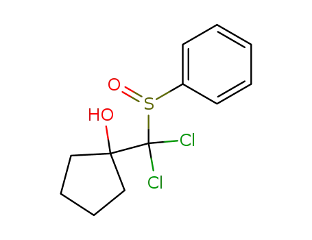 Molecular Structure of 162147-89-9 (1-<dichloro(phenylsulfinyl)methyl>-1-cyclopentanol)