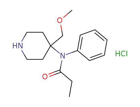 Molecular Structure of 84196-16-7 (N-[4-(methoxymethyl)piperidin-4-yl]-N-phenylpropionamide hydrochloride)