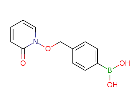 Molecular Structure of 1325206-84-5 (4-(((2-oxopyridin-1(2H)-yl)oxy)methyl)phenylboronic acid)