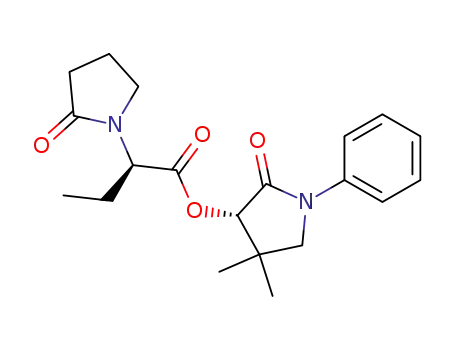 Molecular Structure of 873786-88-0 ((αR,3S)-4,4-dimethyl-2-oxo-1-phenylpyrrolidin-3-yl 2-(2-oxopyrrolidin-1-yl)butyrate)
