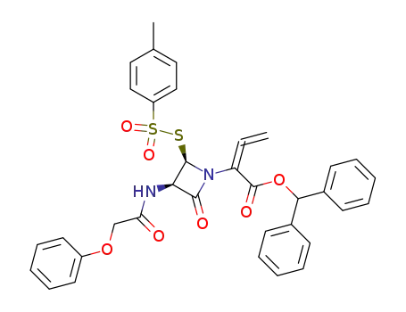 Diphenylmethyl 2-<(3R,4R)-4-<(p-toluenesulfonyl)thio>-3-(phenoxyacetamido)-2-oxoazetidin-1-yl>-2,3-butadienoate