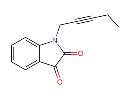 Molecular Structure of 180968-93-8 (1-Pent-2-ynyl-1H-indole-2,3-dione)