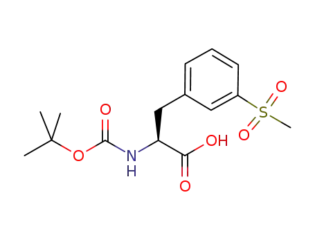 Molecular Structure of 1289646-76-9 ((S)-2-(tert-butoxycarbonylamino)-3-(3-(methylsulfonyl)phenyl) propanoic acid)