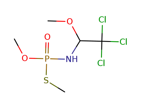 Molecular Structure of 1015415-68-5 (O,S-dimethyl (2,2,2-trichloro-1-methoxyethyl)phosphoramidothioate)