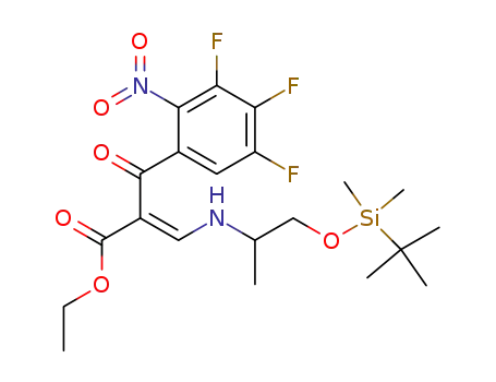 Molecular Structure of 178233-30-2 (ethyl 2-(2-nitro-3,4,5-trifluoro) benzoyl-3-(1-t-butyldimethylsilyloxyprop-2-ylamino) acrylate)