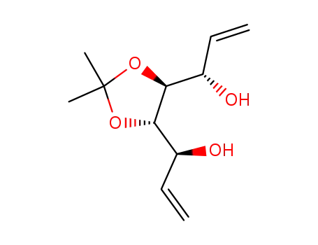 Molecular Structure of 261631-95-2 ((-)-(1S)-1-{(4S,5S)-5-[(1S)-1-hydroxy-2-propenyl]-2,2-dimethyl-1,3-dioxolan-4-yl}-2-propen-1-ol)