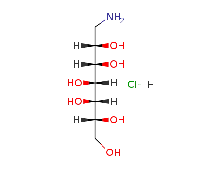 Molecular Structure of 15373-12-3 (1-amino-1-deoxy-D-glycero-L-manno-heptitol hydrochloride)
