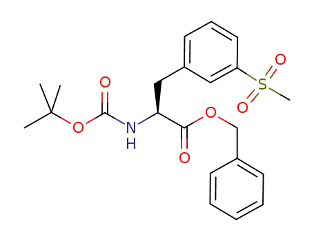 Molecular Structure of 1289646-78-1 ((S)-benzyl 2-((tert-butoxycarbonyl)amino)-3-((3-methylsulfonyl)phenyl)propionate)