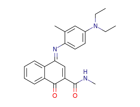 Molecular Structure of 102187-53-1 (4-[[4-(diethylamino)-2-methylphenyl]imino]- 1,4-dihydro-N-methyl-1-oxo-2-Naphthalenecarboxamide)