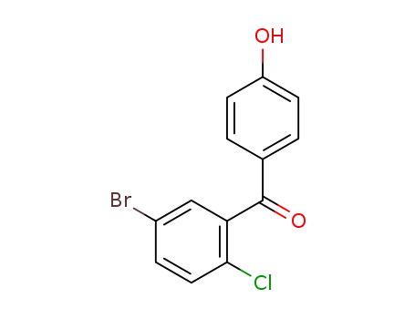 Molecular Structure of 1360568-68-8 ((5-bromo-2-chlorophenyl)(4-hydroxyphenyl)methanone)