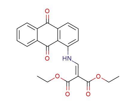 Molecular Structure of 110605-50-0 (2-[(9,10-dioxo-9,10-dihydroanthracen-1-ylamino)methylene]malonic acid diethyl ester)