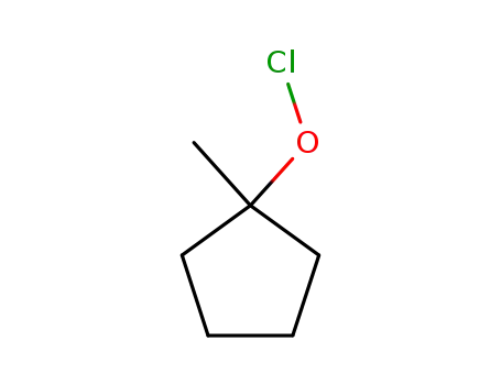 Molecular Structure of 33694-90-5 (1-methylcyclopentyl hypochlorite)