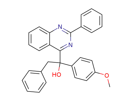 Molecular Structure of 187336-05-6 (1-(4-Methoxy-phenyl)-2-phenyl-1-(2-phenyl-quinazolin-4-yl)-ethanol)