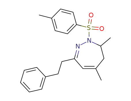 Molecular Structure of 93627-02-2 (1H-1,2-Diazepine,
6,7-dihydro-5,7-dimethyl-1-[(4-methylphenyl)sulfonyl]-3-(2-phenylethyl)-)