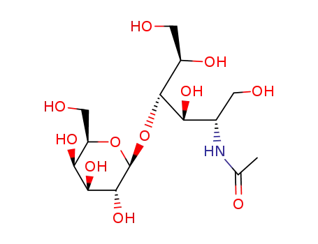 Molecular Structure of 62397-86-8 (2-acetamido-2-deoxy-4-O-(β-D-galactopyranosyl)-D-glucitol)