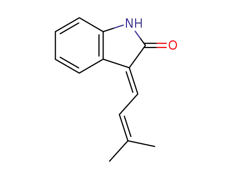 Molecular Structure of 67987-50-2 (2H-Indol-2-one, 1,3-dihydro-3-(3-methyl-2-butenylidene)-, (3E)-)