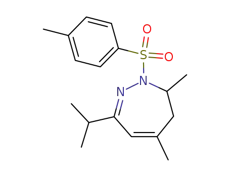 Molecular Structure of 93627-00-0 (1H-1,2-Diazepine,
6,7-dihydro-5,7-dimethyl-3-(1-methylethyl)-1-[(4-methylphenyl)sulfonyl]-)