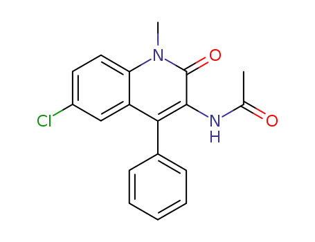 Molecular Structure of 2854-14-0 (Acetamide,
N-(6-chloro-1,2-dihydro-1-methyl-2-oxo-4-phenyl-3-quinolinyl)-)