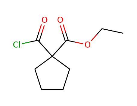 Molecular Structure of 76910-12-8 (Cyclopentanecarboxylic acid, 1-(chlorocarbonyl)-, ethyl ester (9CI))