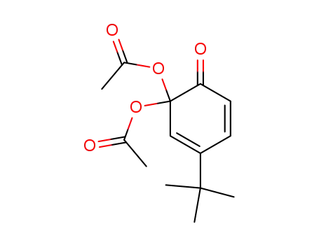 Molecular Structure of 7577-78-8 (6,6-diacetoxy-4-<i>tert</i>-butyl-cyclohexa-2,4-dienone)