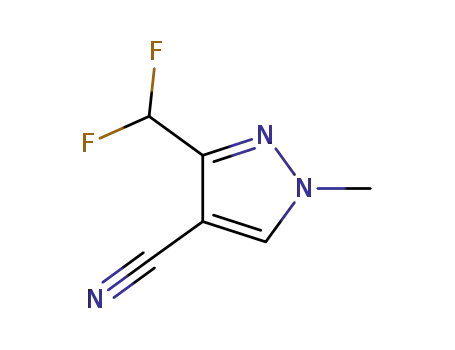 Molecular Structure of 1049772-84-0 (3-difluoromethyl-1-methyl-1H-pyrazole-4-carbonitrile)