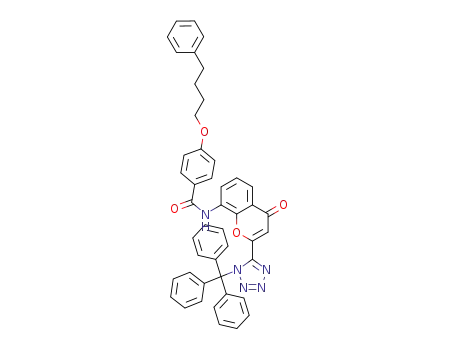 N-(4-oxo-2-(1-trityl-1H-tetrazol-5-yl)-4H-chromen-8-yl)-4-(phenylbutoxy)benzamide