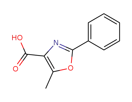 Molecular Structure of 18735-74-5 (5-METHYL-2-PHENYL-1,3-OXAZOLE-4-CARBOXYLIC ACID)