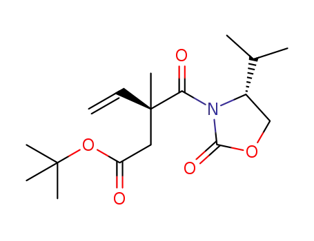 (S)-tert-butyl 3-((R)-4-isopropyl-2-oxooxazolidine-3-carbonyl)-3-methylpent-4-enoate