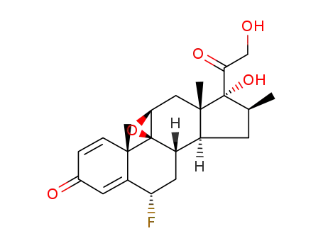 Molecular Structure of 82662-44-0 (9beta,11beta-Epoxy-6alpha-fluoro-17,21-dihydroxy-16beta-methylpregna-1,4-diene-3,20-dione)