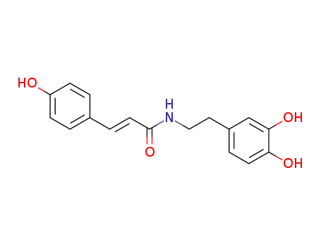 Molecular Structure of 103188-46-1 ((e)-n-(2-(3,4-dihydroxyphenyl)ethyl)-3-(4-hydroxyphenyl)-2-propenaMide)