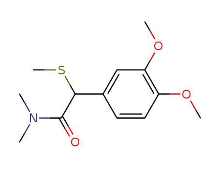 Molecular Structure of 127901-39-7 (2-(3,4-Dimethoxy-phenyl)-N,N-dimethyl-2-methylsulfanyl-acetamide)