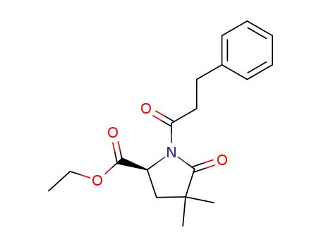 Molecular Structure of 620151-84-0 ((S)-ethyl 4,4-dimethyl-N-(3-phenylpropionyl)pyroglutamate)