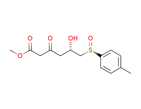 Hexanoic acid, 5-hydroxy-6-[(R)-(4-methylphenyl)sulfinyl]-3-oxo-, methyl
ester, (5S)-