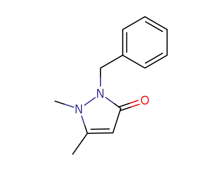 Molecular Structure of 28022-67-5 (2-benzyl-1,5-dimethyl-1,2-dihydro-pyrazol-3-one)