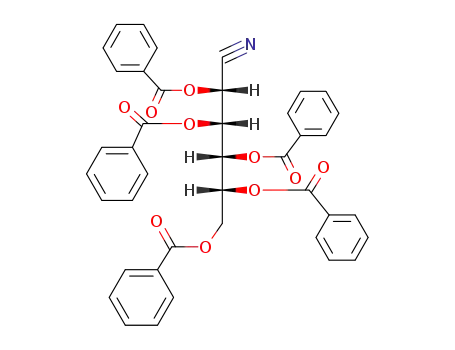 Molecular Structure of 71439-41-3 (1,2,3,4,5-penta-O-benzoyl-D-mannonic acid nitrile)