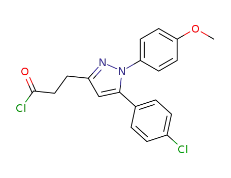 Molecular Structure of 114151-49-4 (3-[5-(4-Chloro-phenyl)-1-(4-methoxy-phenyl)-1H-pyrazol-3-yl]-propionyl chloride)