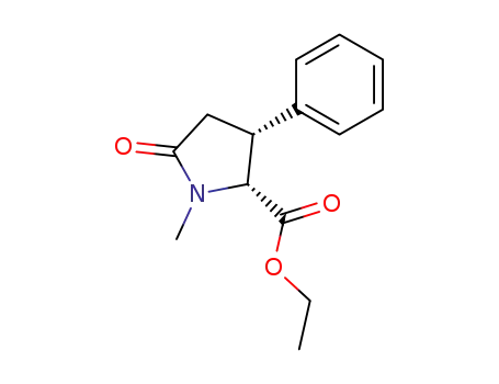 Molecular Structure of 109838-79-1 (DL-Proline, 1-methyl-5-oxo-3-phenyl-, ethyl ester, cis-)