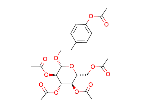 Molecular Structure of 39032-08-1 ((2R,3R,4S,5R,6R)-2-(acetoxymethyl)-6-(4-acetoxyphenethoxy)tetrahydro-2Hpyran-3,4,5-triyl triacetate)