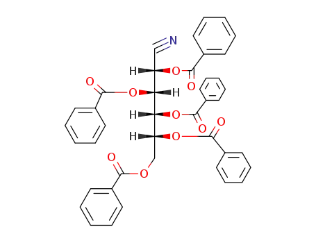 Molecular Structure of 29505-20-2 (2,3,4,5,6-penta-O-benzoyl-D-glucononitrile)