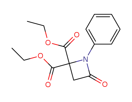 Molecular Structure of 5634-63-9 (2,2-Azetidinedicarboxylic acid, 4-oxo-1-phenyl-, diethyl ester)