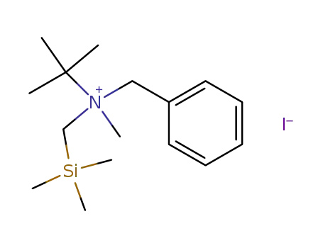 Molecular Structure of 111268-00-9 (Benzenemethanaminium,
N-(1,1-dimethylethyl)-N-methyl-N-[(trimethylsilyl)methyl]-, iodide)