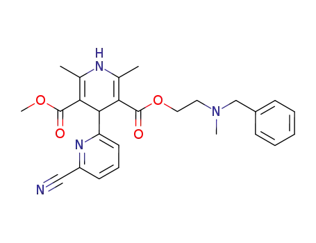 2,6-dimethyl-4-(6-cyano-2-pyridyl)-1,4-dihydropyridine-3,5-dicarboxylic acid 3-β-(N-benzyl-N-methylamino)ethyl ester 5-methyl ester